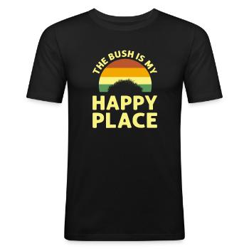 Der Busch Ist Mein Glücksort. - Männer Slim Fit T-Shirt - Schwarz - Vorne - Nik (191cm)