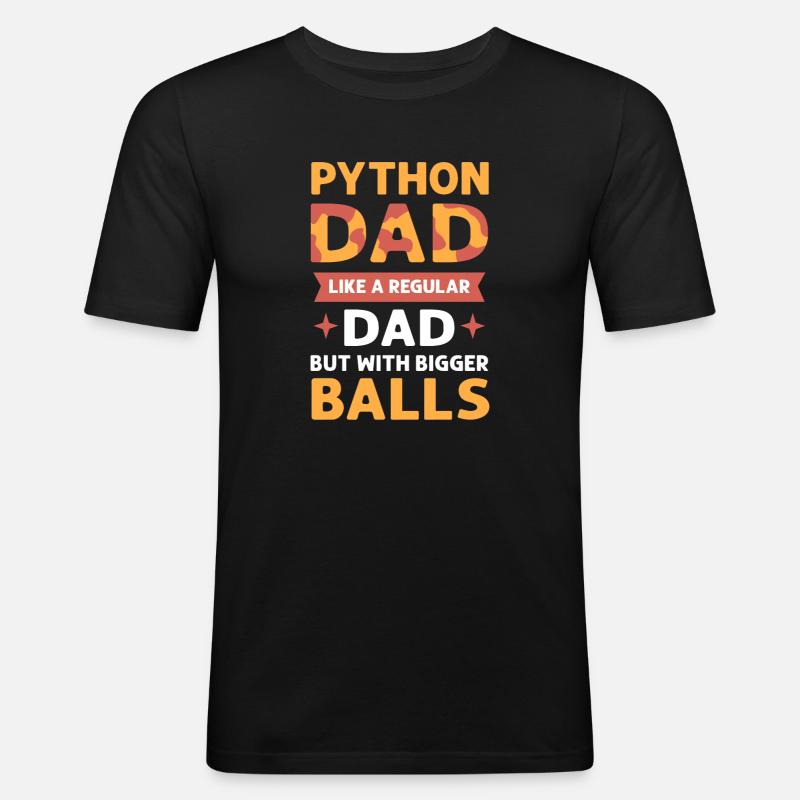 Python-vater. Herpetologen. Königspython - Männer Slim Fit T-Shirt - Schwarz
