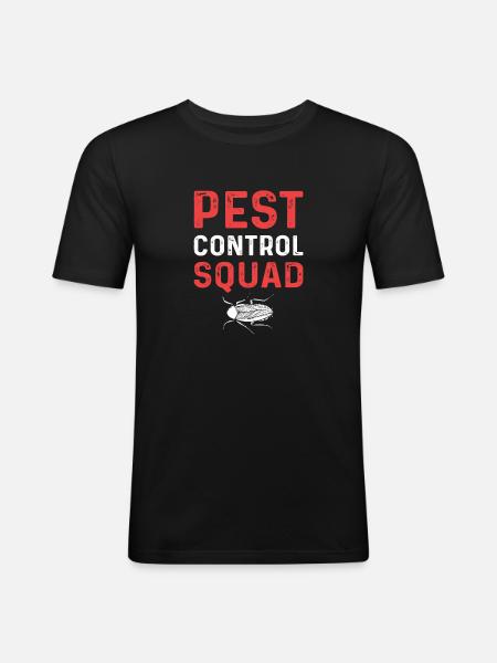 Pest control command. - Men's Slim Fit T-Shirt - black