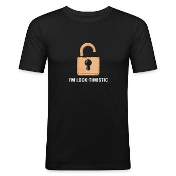 Ich Bin Lock-timistic. Schlösser Knacken. - Männer Slim Fit T-Shirt - Schwarz - Vorne - Nik (191cm)