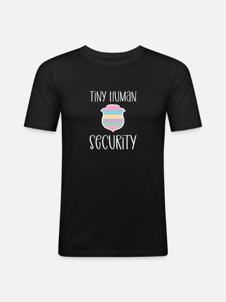 Tiny Human Security Anerkennung Der - Männer Slim Fit T-Shirt - Schwarz