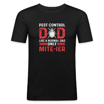 Schädlingsbekämpfung Papa. Exterminator Dad. - Männer Slim Fit T-Shirt - Schwarz - Vorne - Nik (191cm)