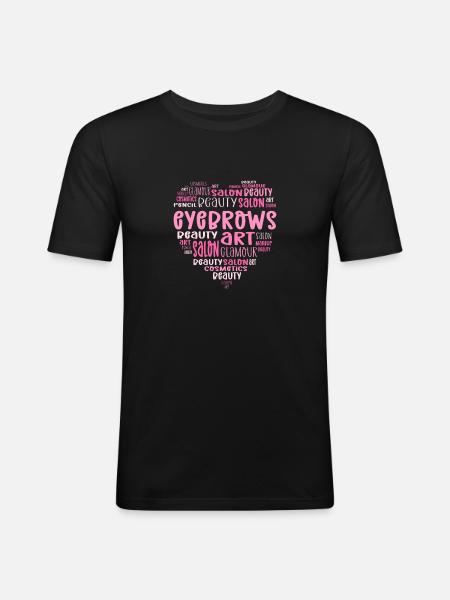 Eyebrow heart. Microblading Eyebrow - Men's Slim Fit T-Shirt - black