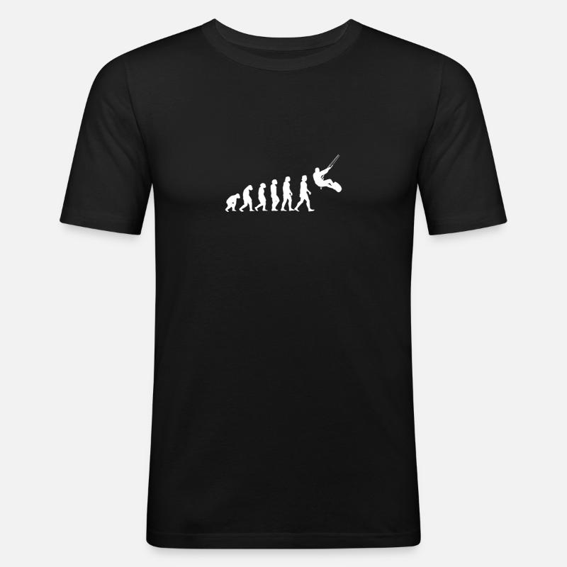 Kitesurfing Evolution. Kitesurfing Kiteboarding - Men's Slim Fit T-Shirt - black