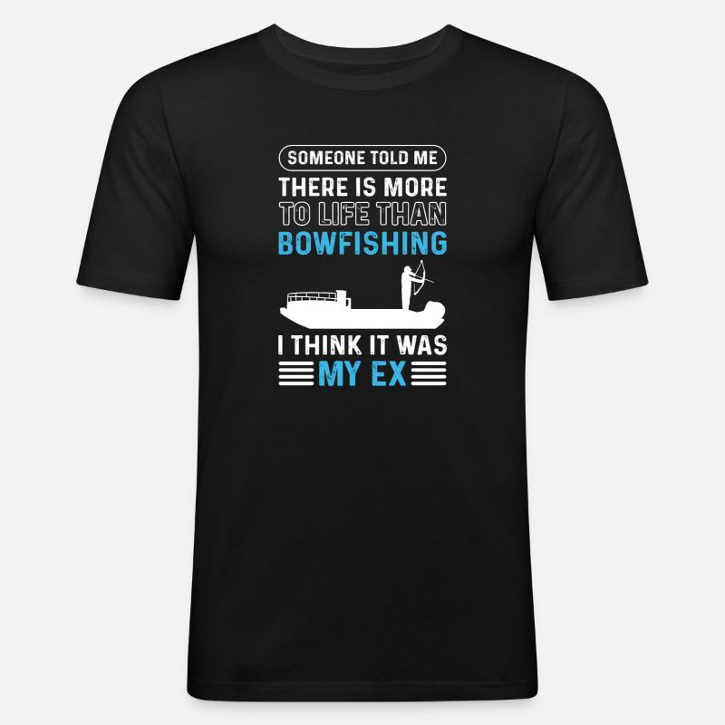 Fischfischfischfischfischfisch -Bogenjäger Fisch - Männer Slim Fit T-Shirt - Schwarz