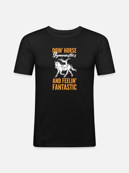 Does equine gymnastics - Men's Slim Fit T-Shirt - black