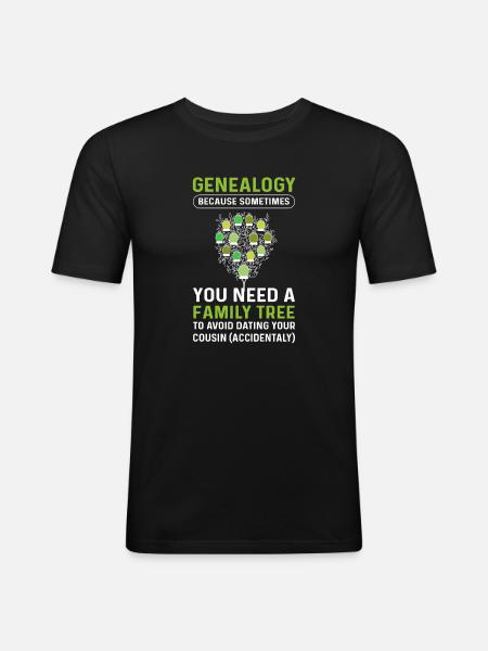 Genealogist. Descent. Family tree. - Men's Slim Fit T-Shirt - black