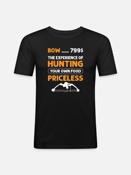 Fishing bowhunter. Bowfisher's fisherman - Men's Slim Fit T-Shirt - black