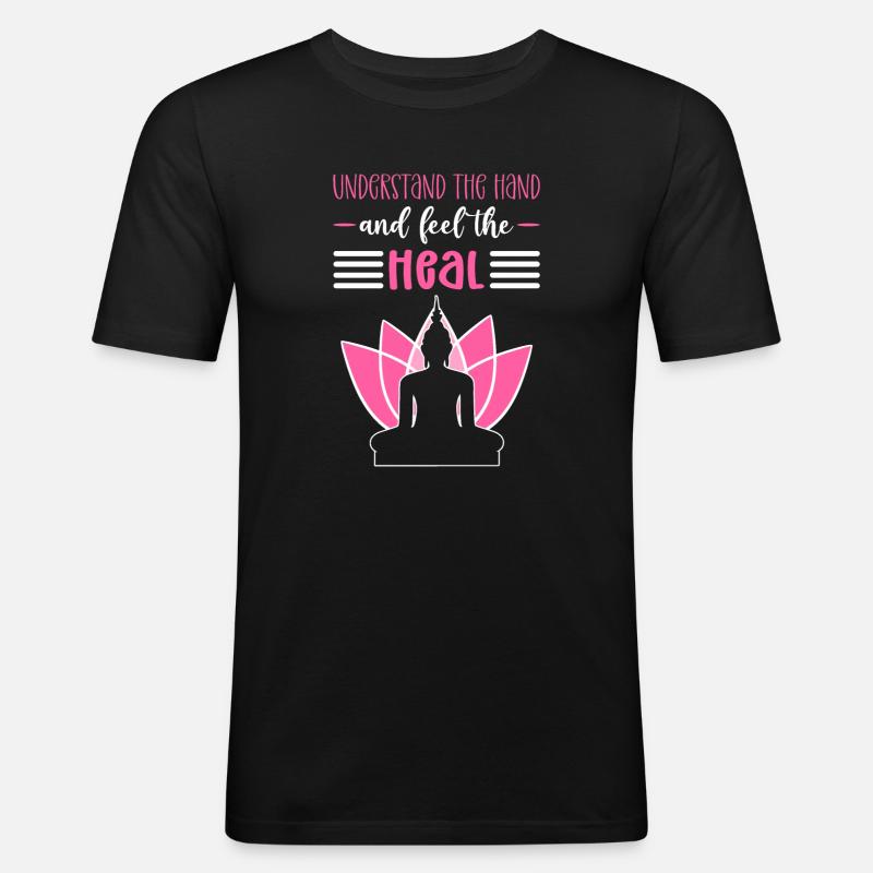 Comprendre la main - T-shirt près du corps Homme - noir