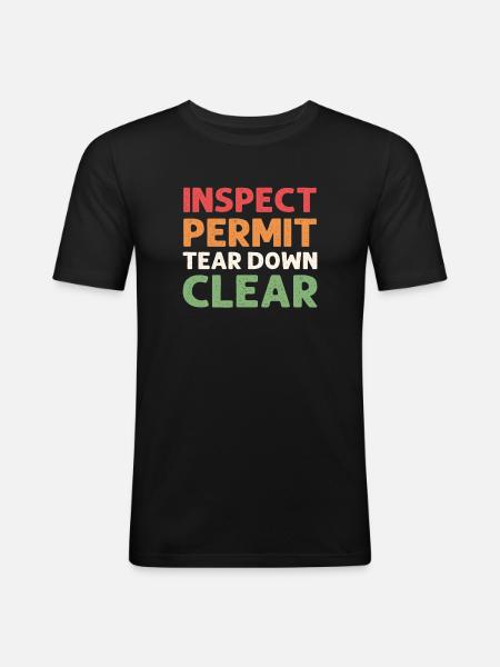 Inspect – Approve – Demolish – Delete. - Men's Slim Fit T-Shirt - black