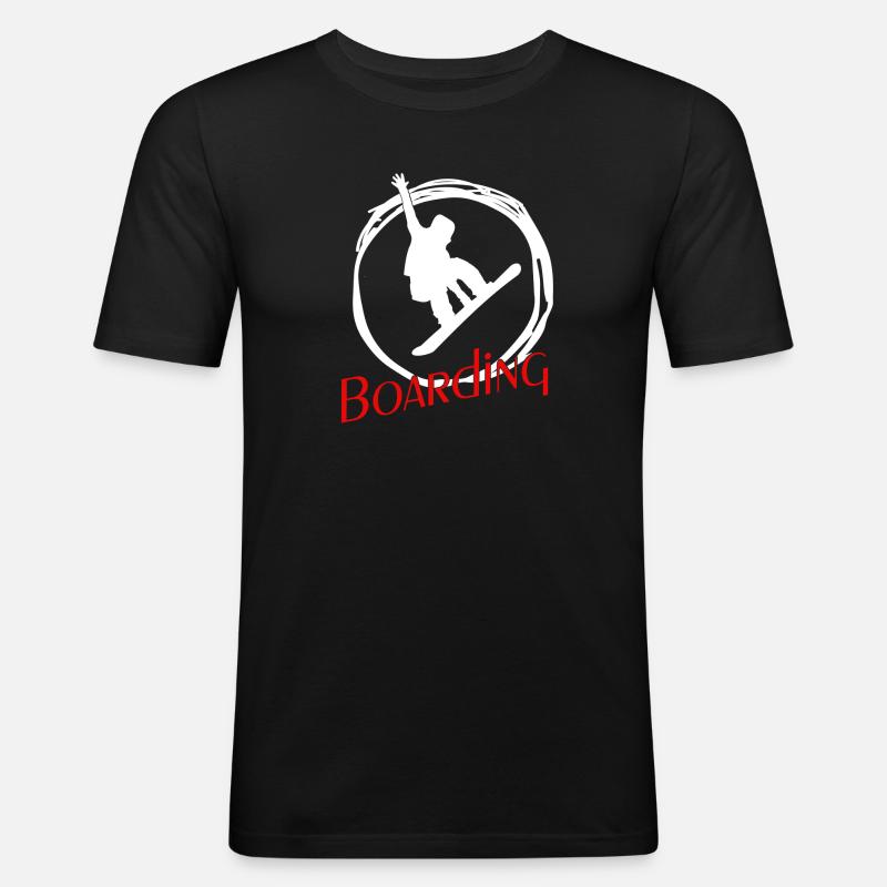 snowboarding boarding - Männer Slim Fit T-Shirt - Schwarz