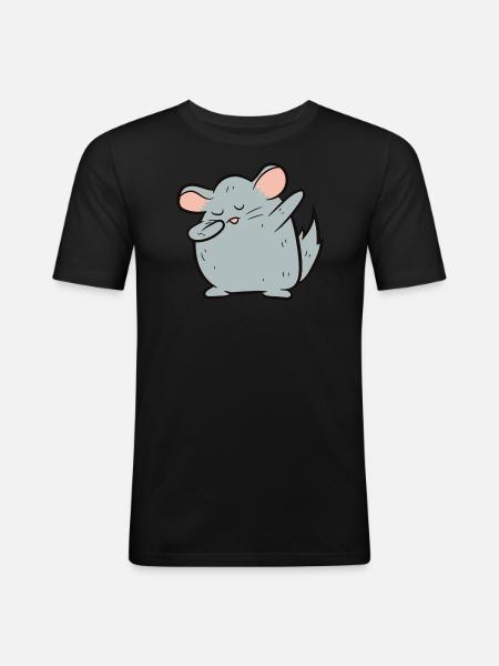 Chinchilla - Dab, dabbing, dancing - Men's Slim Fit T-Shirt - black