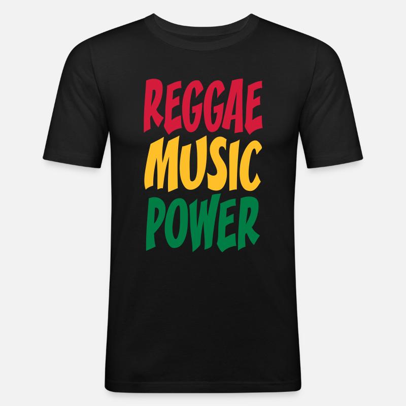 rasta Musikleistung - Männer Slim Fit T-Shirt - Schwarz