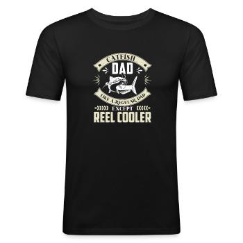 Lustiger Welsangel-Humor für Angler, Vater, - Männer Slim Fit T-Shirt - Schwarz - Vorne - Nik (191cm)