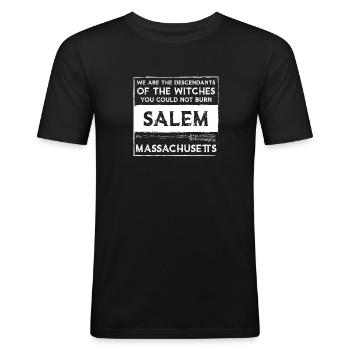 Nous sommes les descendants des sorcières que - T-shirt près du corps Homme - noir - Devant - Nik (191cm)