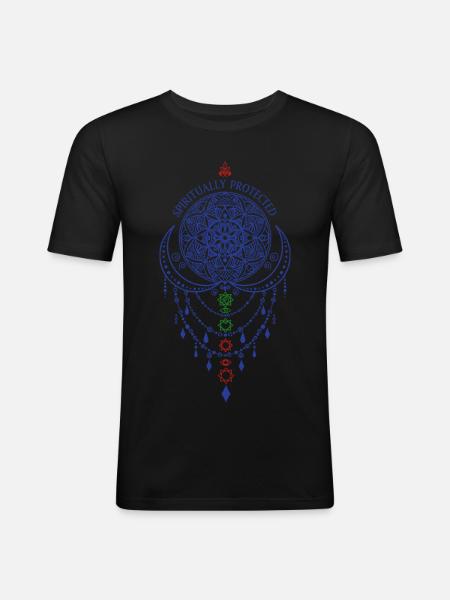 Spirituality Spiritually Protected Sacred Geometry - Men's Slim Fit T-Shirt - black