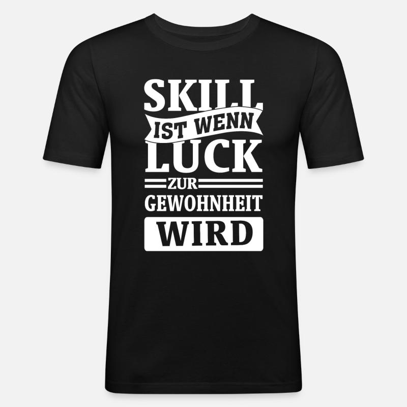 Skill - Männer Slim Fit T-Shirt - Schwarz