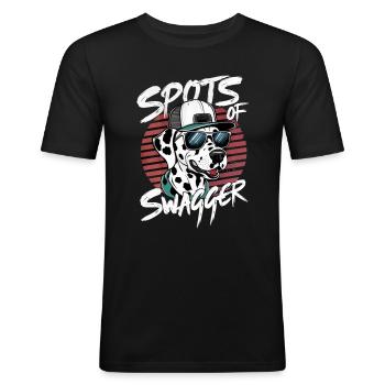 Spots of Swagger - Dog Lovers Dalmatians - Men's Slim Fit T-Shirt - black - Front - Nik (191cm)