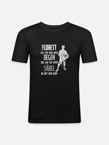 Fechten Fechten - Männer Slim Fit T-Shirt - Schwarz