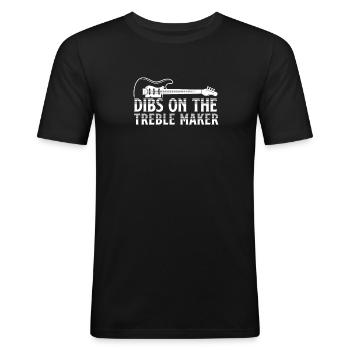 Dibs On The Bassist Funny Bass Playing Pun For A - Men's Slim Fit T-Shirt - black - Front - Nik (191cm)