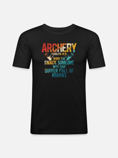 Bogenschießen Archery - Männer Slim Fit T-Shirt - Schwarz