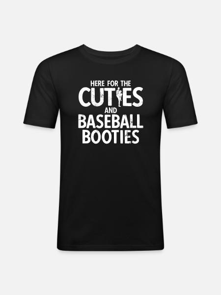 Baseball - Männer Slim Fit T-Shirt - Schwarz