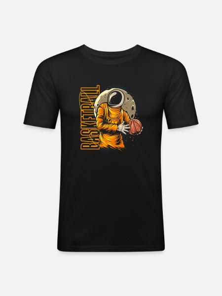 Astronaute de basket-ball - T-shirt près du corps Homme - noir