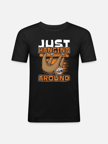 Sloth hang hang out - Men's Slim Fit T-Shirt - black