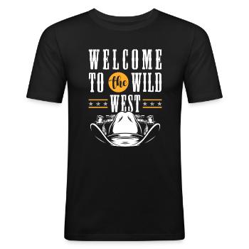 Western Bandit Rodeo - Männer Slim Fit T-Shirt - Schwarz - Vorne - Nik (191cm)