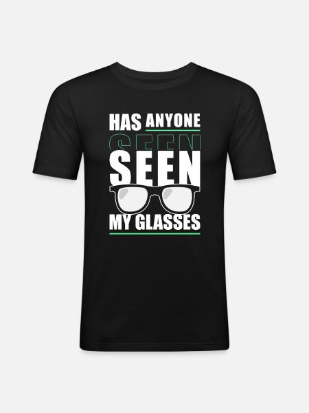 Glasses Farsighted Optics - Men's Slim Fit T-Shirt - black