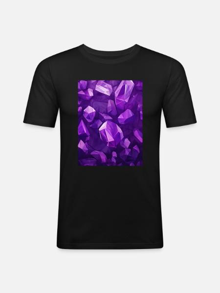 Amethyst Stone Pattern - Men's Slim Fit T-Shirt - black