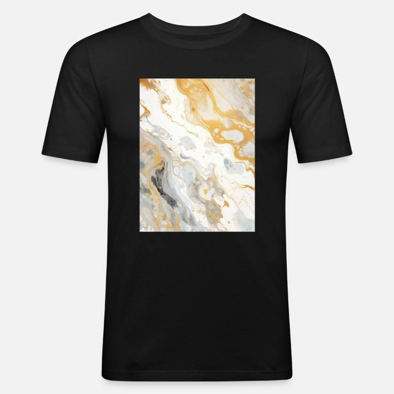Marmor Stein - Männer Slim Fit T-Shirt - Schwarz