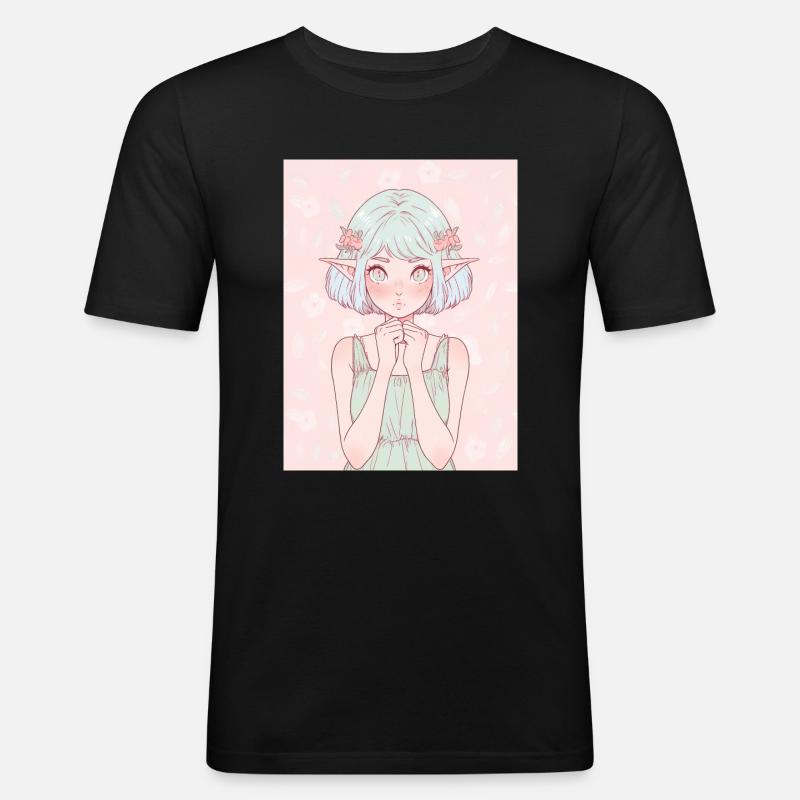 Anime, Mädchen, Geschenk - Männer Slim Fit T-Shirt - Schwarz