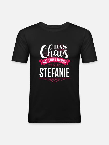 STEFANIE - chaos - Männer Slim Fit T-Shirt - Schwarz