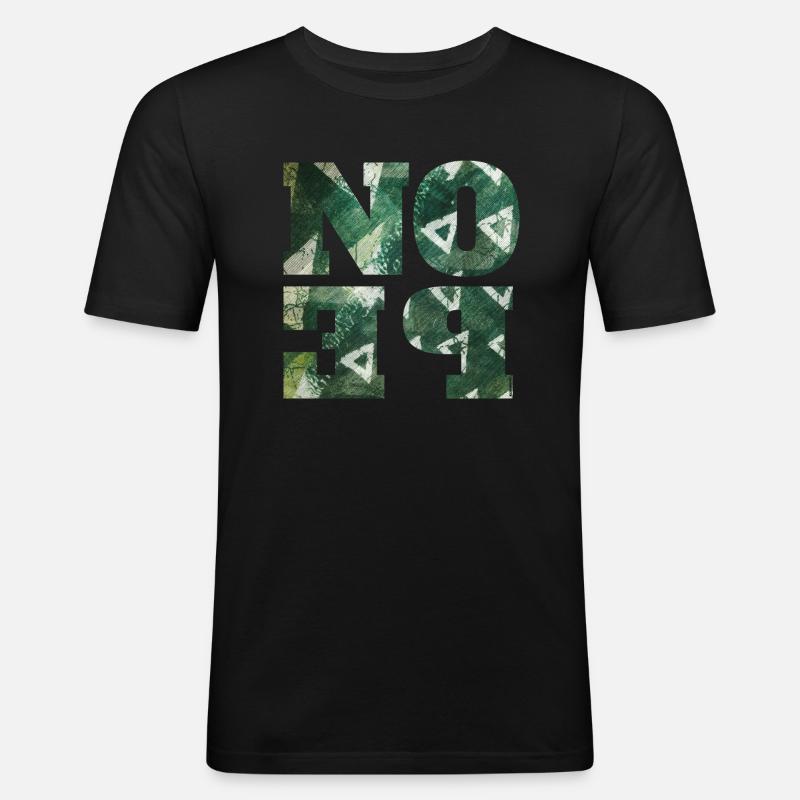 NOPE - sei kein ja-Sager! - Männer Slim Fit T-Shirt - Schwarz