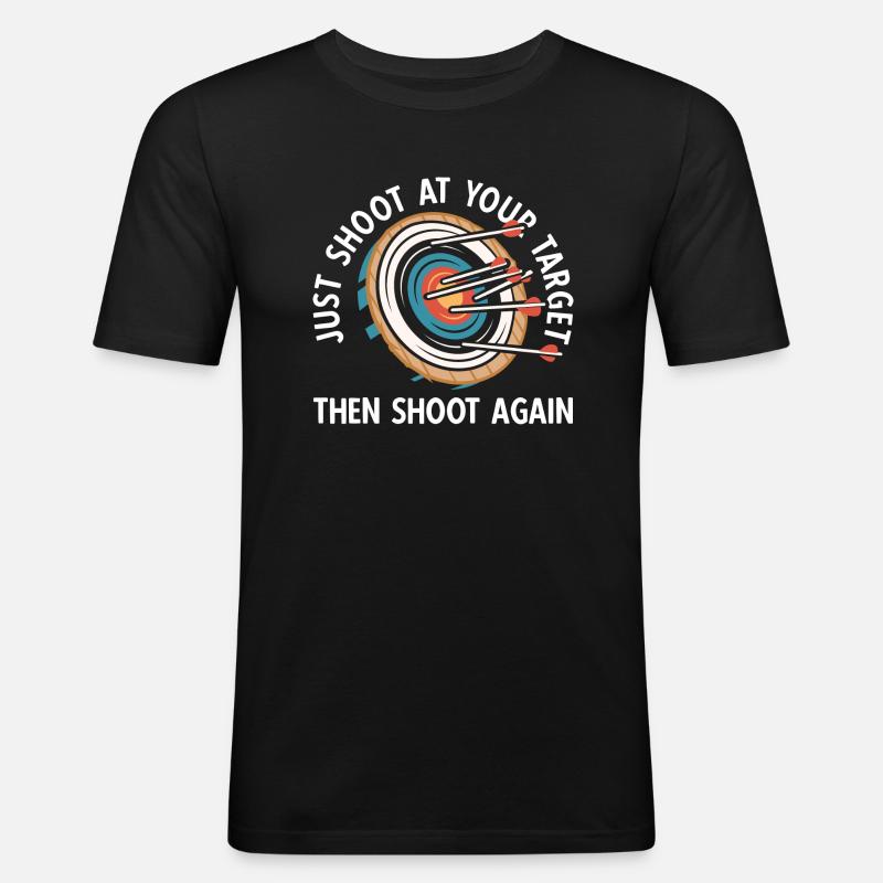 Bogenschießen Archery - Männer Slim Fit T-Shirt - Schwarz