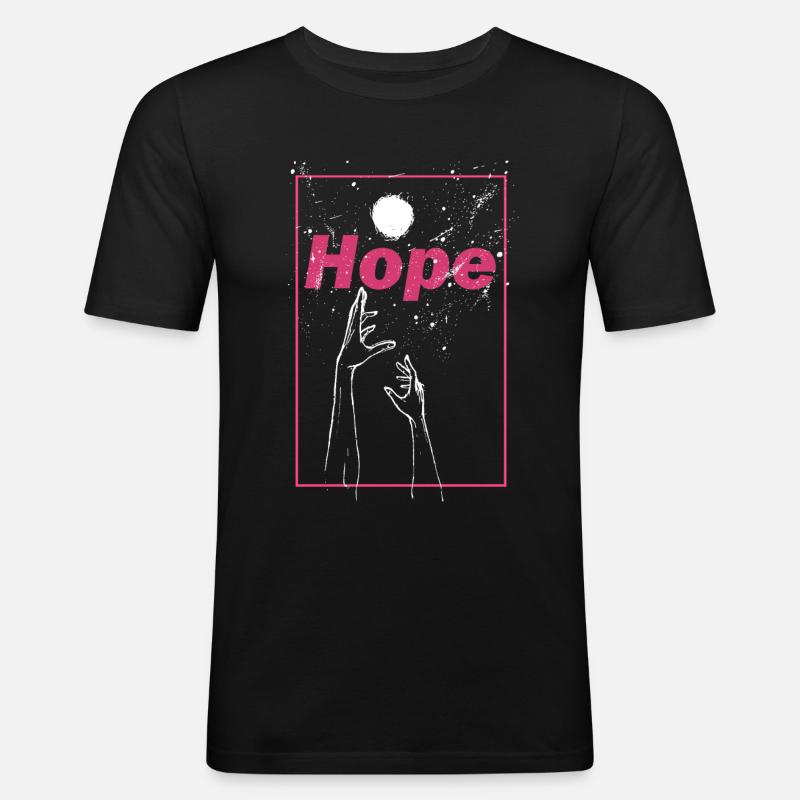 Hope-Grafik - Männer Slim Fit T-Shirt - Schwarz