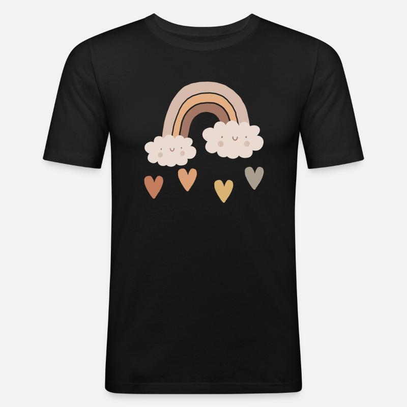 Farbpfade: Boho Regenbogen - Männer Slim Fit T-Shirt - Schwarz