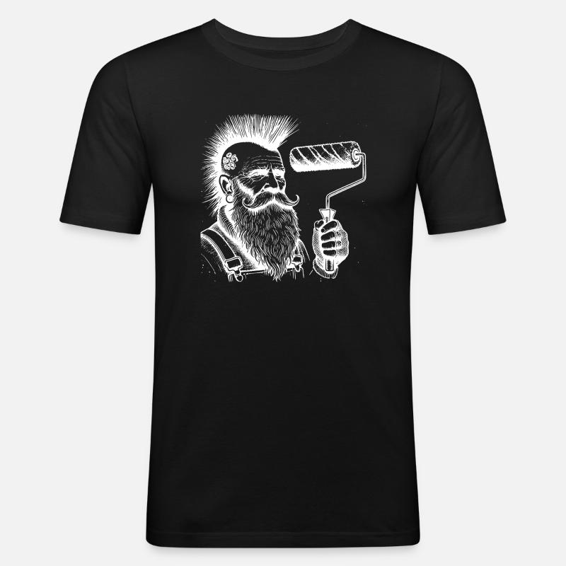 Maler - Männer Slim Fit T-Shirt - Schwarz