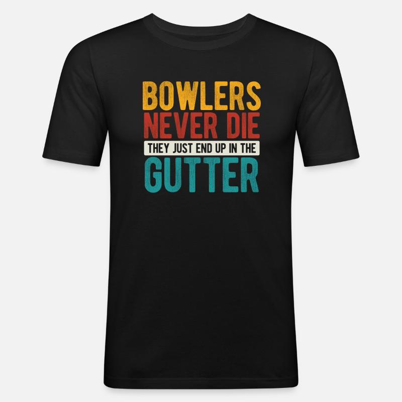 Bowling - Männer Slim Fit T-Shirt - Schwarz