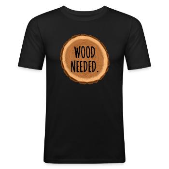 Bois nécessaire jeu citation croisade bois médiéval - T-shirt près du corps Homme - noir - Devant - Nik (191cm)