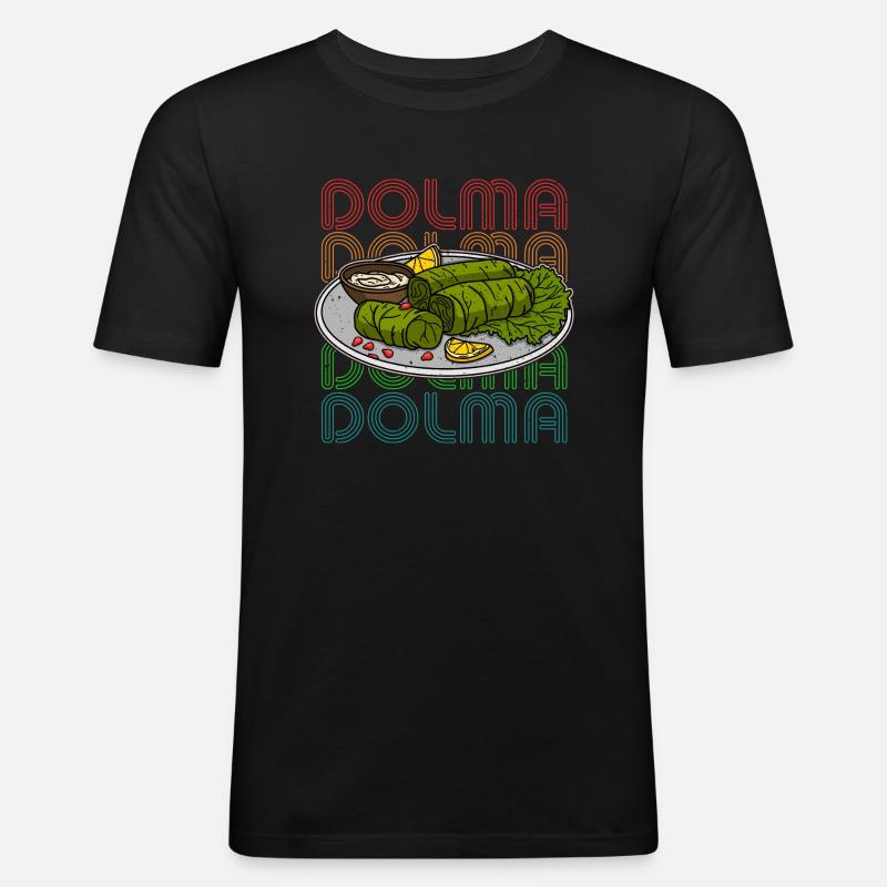 Dolma Dolmadakia Balkan Küche Rezept - Männer Slim Fit T-Shirt - Schwarz