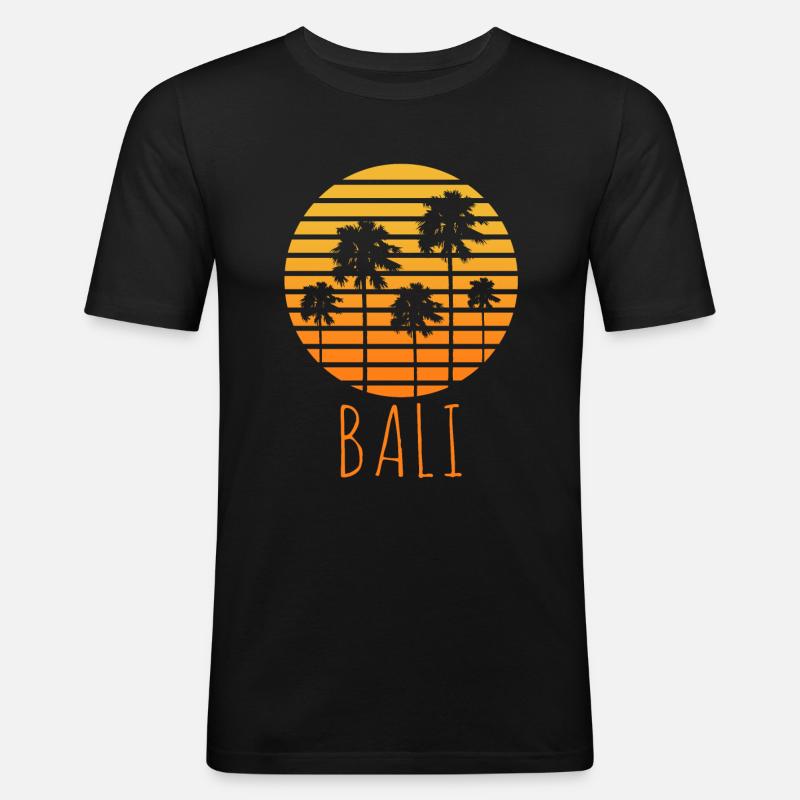 Bali - Männer Slim Fit T-Shirt - Schwarz