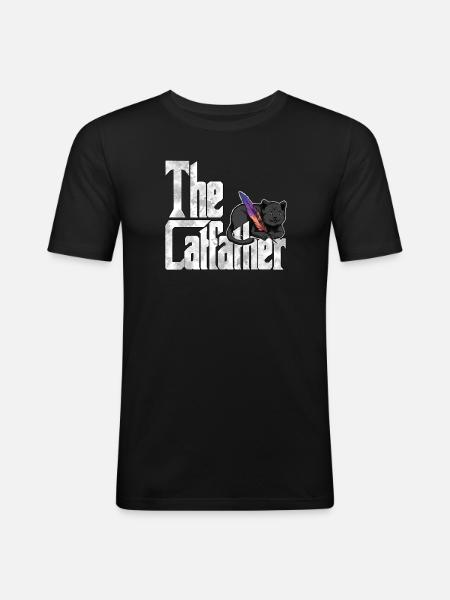 Kattefar Catfather Crazy Cat Far Kitty Daddy - Herre Slim Fit T-Shirt - sort
