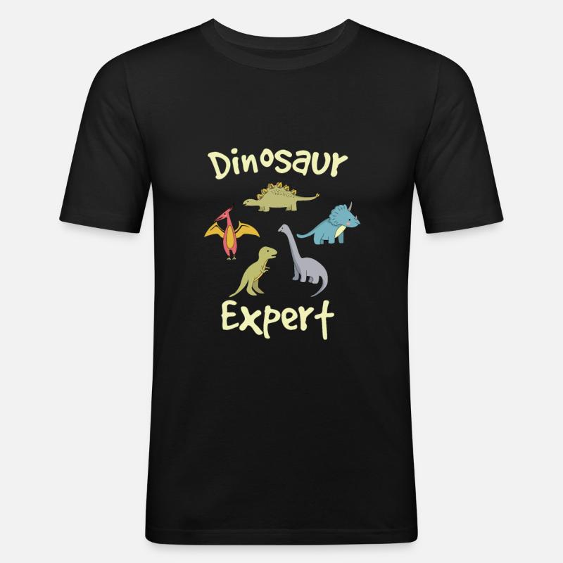 Dinosaur Expert - Männer Slim Fit T-Shirt - Schwarz