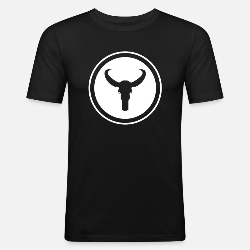 Bulle Skelett - Männer Slim Fit T-Shirt - Schwarz