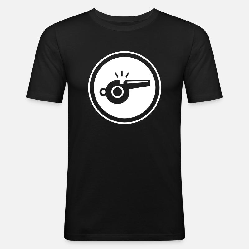Trillerpfeife Pfeife - Männer Slim Fit T-Shirt - Schwarz
