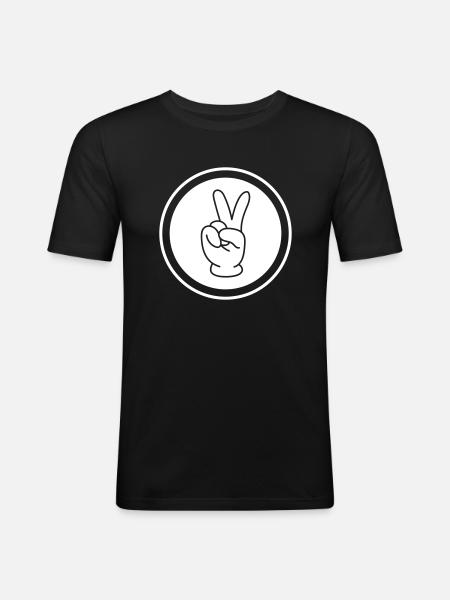 Peace Hand Comic - Men's Slim Fit T-Shirt - black