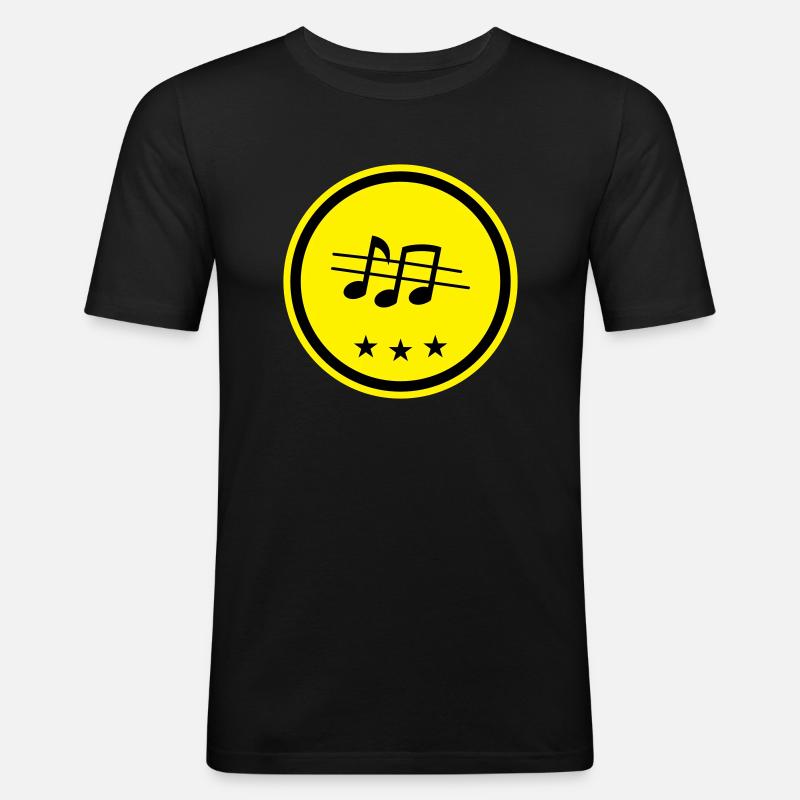 Musik Noten - Männer Slim Fit T-Shirt - Schwarz