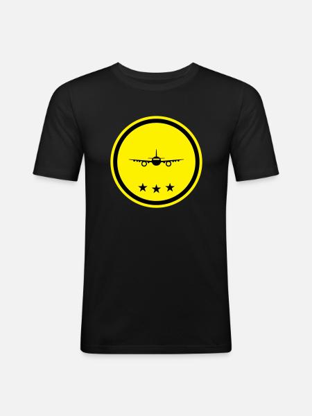 Airplane Symbol - Men's Slim Fit T-Shirt - black